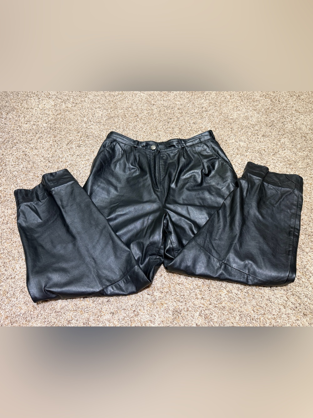Vintage Evan Davies 100% Leather High-Waist Pants